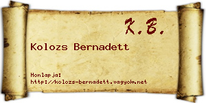 Kolozs Bernadett névjegykártya