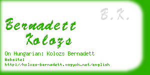 bernadett kolozs business card